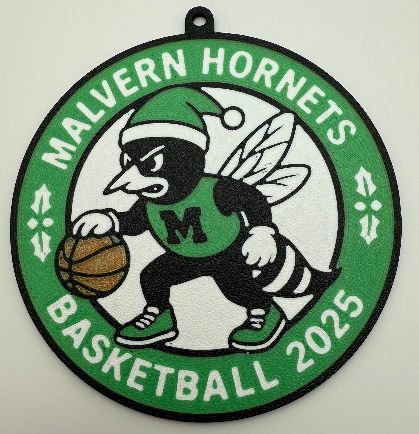 Malvern Hornet Basketball Christmas Ornament