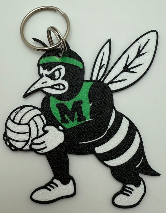 Malvern Hornet Volleyball Keychain