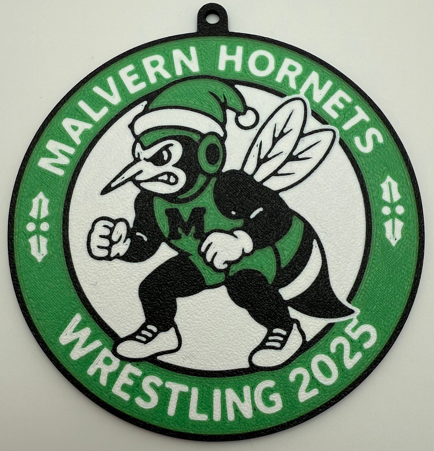 Malvern Hornet Wrestling Christmas Ornament