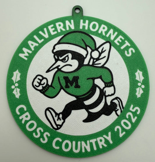 Malvern Hornet Cross Country Christmas Ornament