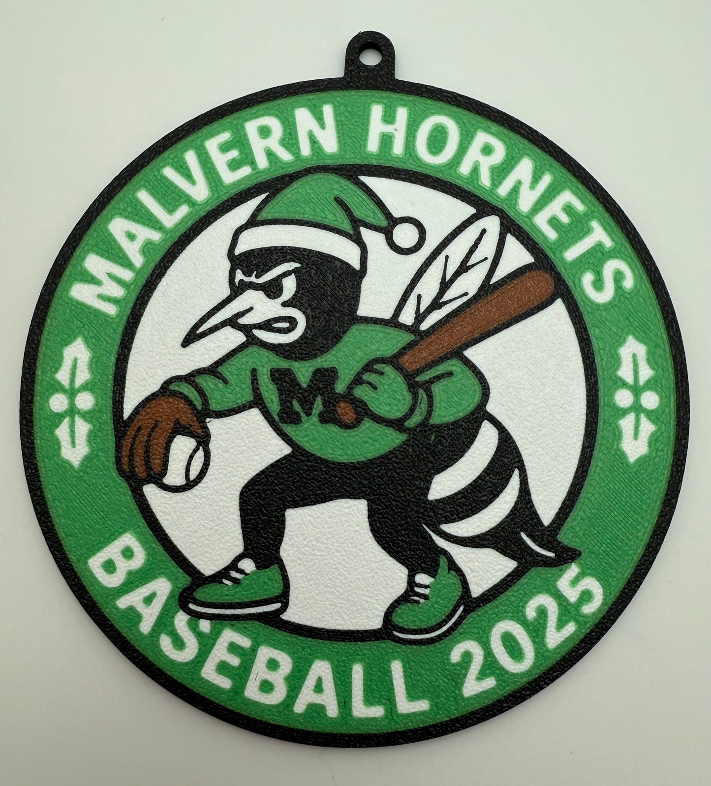 Malvern Hornet Baseball Christmas Ornament