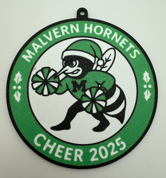 Malvern Hornet Cheerleader Christmas Ornament